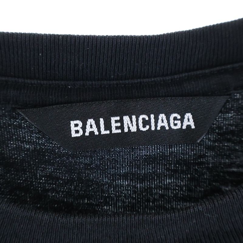 Balenciaga Front Logo Print Short-sleeved T-shirt Cut And Sewn 613968-tyk28