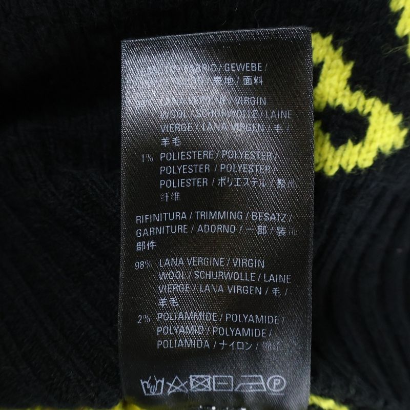 Balenciaga 20AW Allover Logo Jacquard Crewneck Knit Sweater Black 648433 T1567