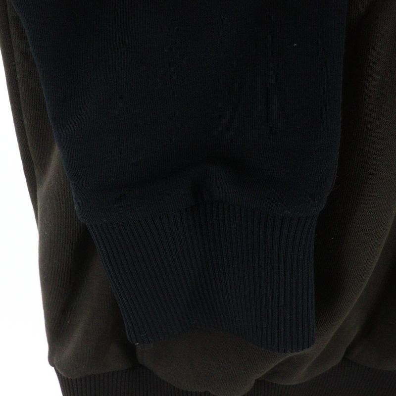 Fendi Zucca Pattern Line Raglan Sleeve Pullover Sweatshirt Hoodie Black Brown