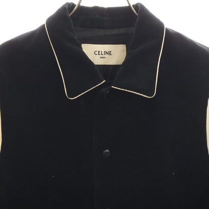 Celine 19AW Teddy Jacket Studded Jacket With Satin Trim Black 2v191824d