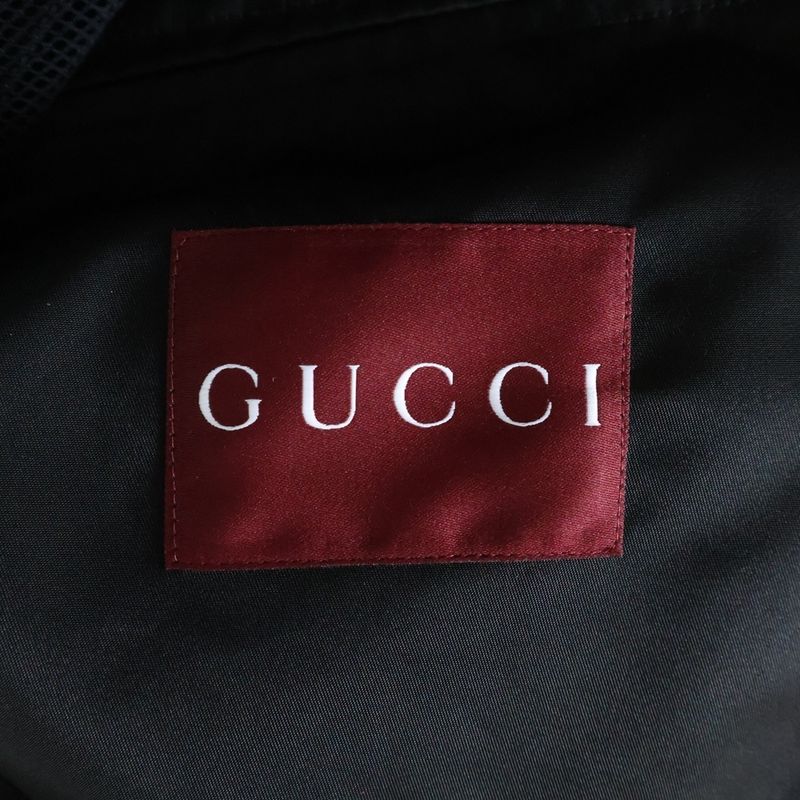 Gucci Logo Embroidered Nylon Twill Jacket Blouson Black 804964