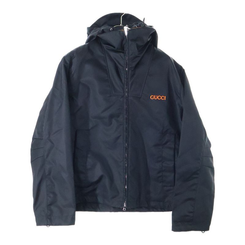Gucci Logo Embroidered Nylon Twill Jacket Blouson Black 804964