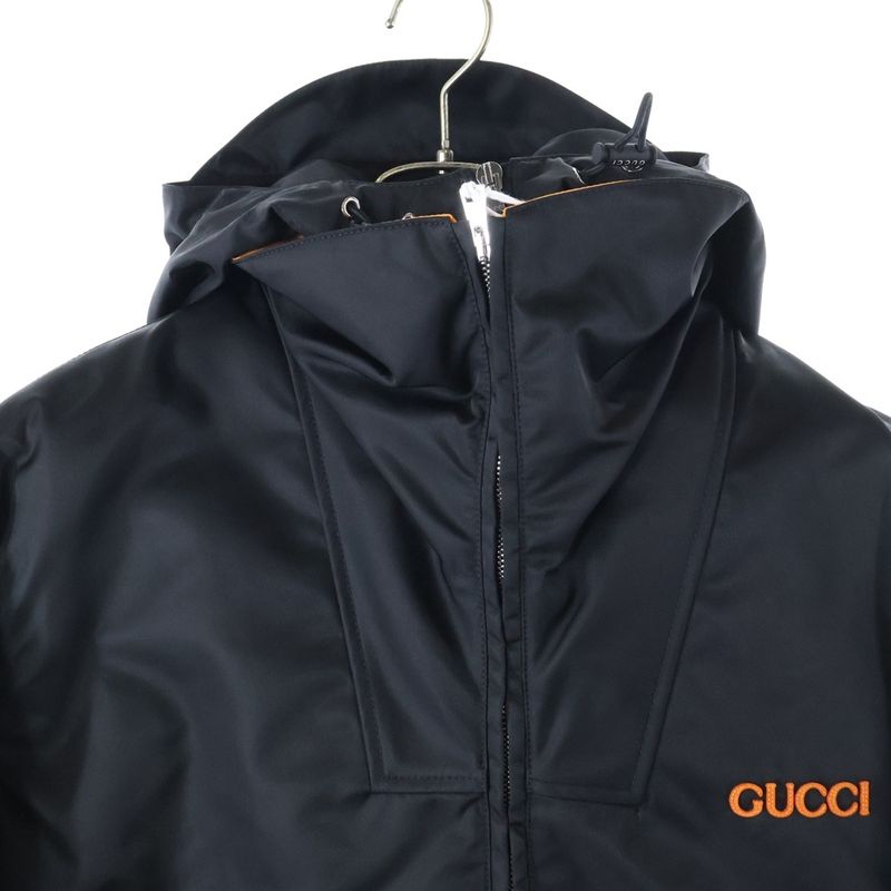 Gucci Logo Embroidered Nylon Twill Jacket Blouson Black 804964