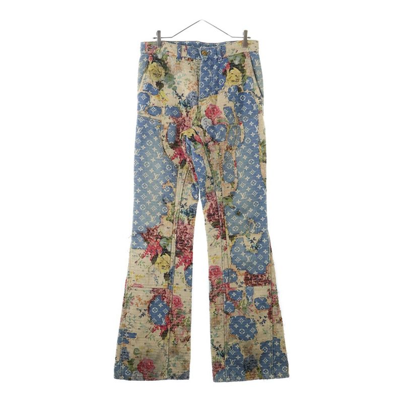 Louis Vuitton 22AW Destroy Carpenter Bell Bottom Denim Pants Jeans Rm222 JF0