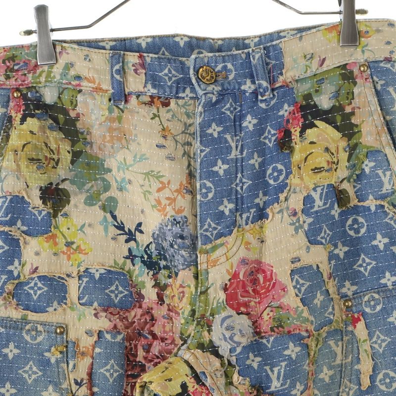 Louis Vuitton 22AW Destroy Carpenter Bell Bottom Denim Pants Jeans Rm222 JF0