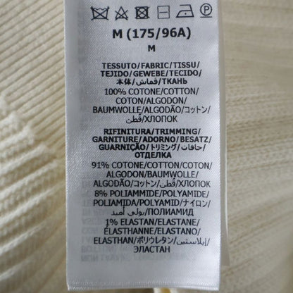 Gucci Patch Logo Cotton Ribbed Knit Short Sleeves Polo Shirt Sweater Ivory