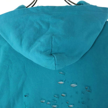 Balenciaga 21SS Caps Destroyed Hoodie Destroyed Logo Print Pullover Sweatshirt