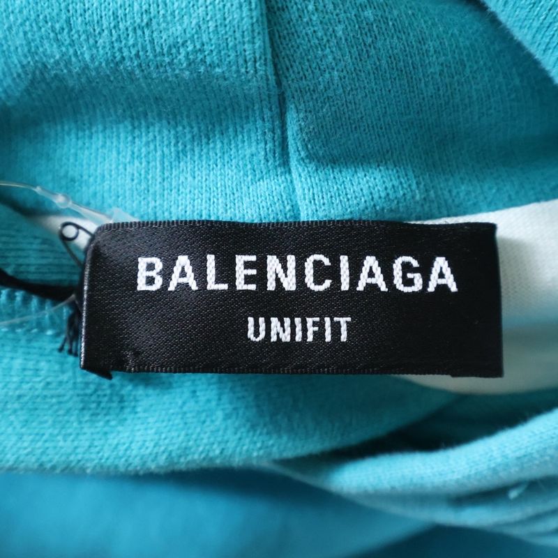 Balenciaga 21SS Caps Destroyed Hoodie Destroyed Logo Print Pullover Sweatshirt