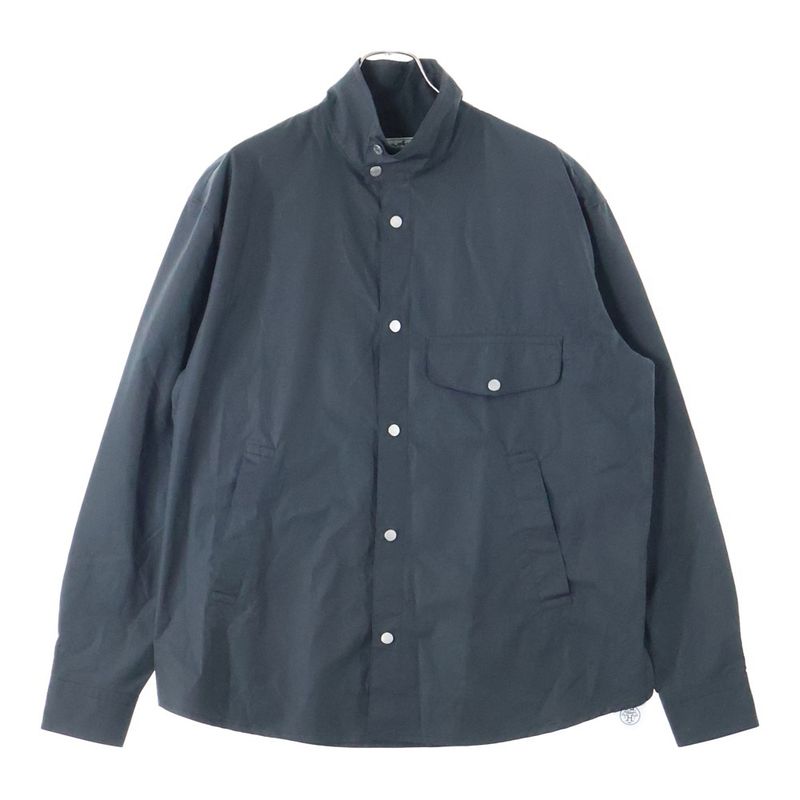 Hermes Serie Snap Button Stand Collar Cotton Multipockets Long Sleeve Shirt