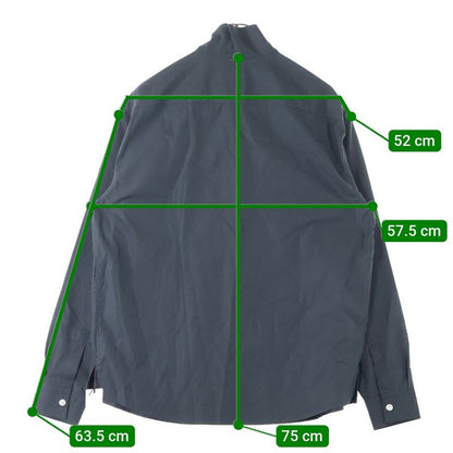 Hermes Serie Snap Button Stand Collar Cotton Multipockets Long Sleeve Shirt