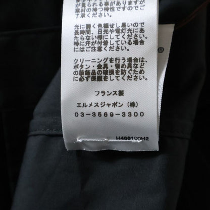 Hermes Serie Snap Button Stand Collar Cotton Multipockets Long Sleeve Shirt