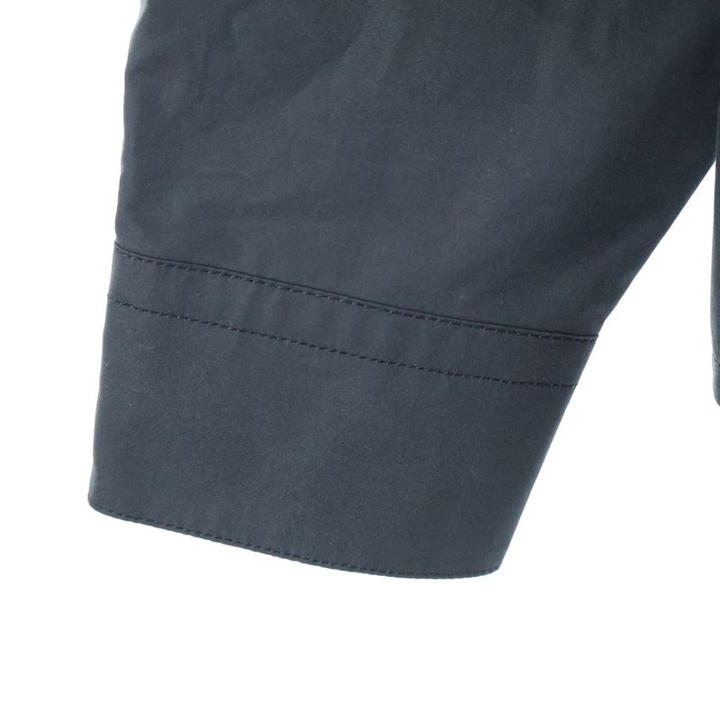 Hermes Serie Snap Button Stand Collar Cotton Multipockets Long Sleeve Shirt