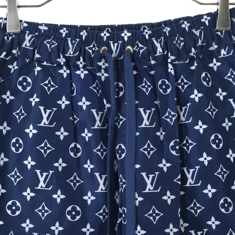 Louis Vuitton 24SS Monogram All-over Nylon Track Jogger Pants Navy Red Rw241ww