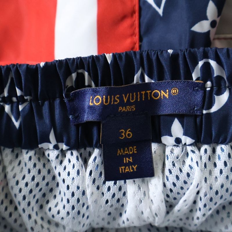 Louis Vuitton 24SS Monogram All-over Nylon Track Jogger Pants Navy Red Rw241ww