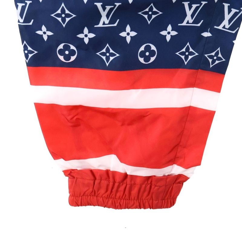 Louis Vuitton 24SS Monogram All-over Nylon Track Jogger Pants Navy Red Rw241ww
