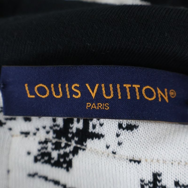 Louis Vuitton 23SS Paris Collage Jacquard Pullover Hoodie Black White Rm231 TB7