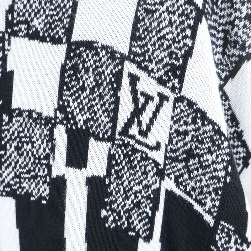 Louis Vuitton 23SS Paris Collage Jacquard Pullover Hoodie Black White Rm231 TB7