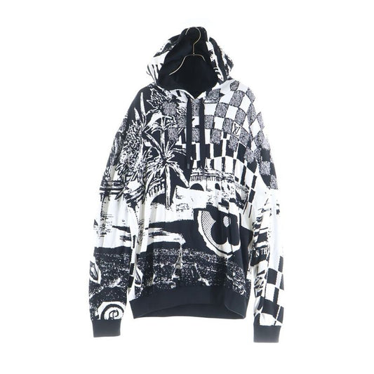 Louis Vuitton 23SS Paris Collage Jacquard Pullover Hoodie Black White Rm231 TB7