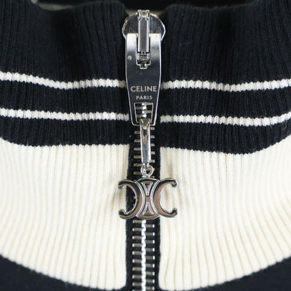 Celine Logo Embroidered Triomphe Sideline Technical Jersey Track Jacket Black