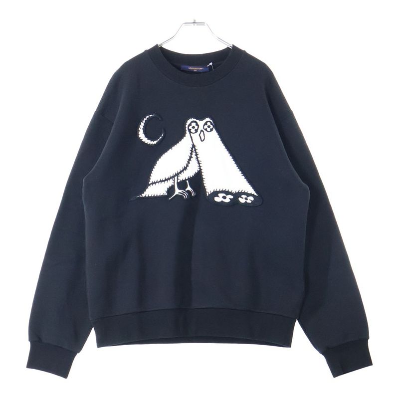 Louis Vuitton LV Comic Soul Patch Crewneck Sweatshirt Black Rm231 VW3 Hoy79w