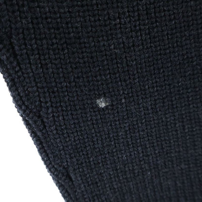 Louis Vuitton 22SS Signature Logo Embroidered Wool Half-zip Knit Sweater Black