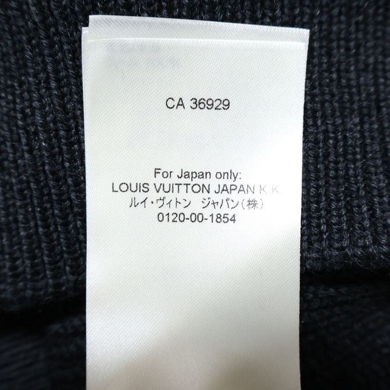 Louis Vuitton 22SS Signature Logo Embroidered Wool Half-zip Knit Sweater Black