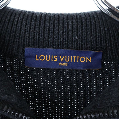 Louis Vuitton 22SS Signature Logo Embroidered Wool Half-zip Knit Sweater Black