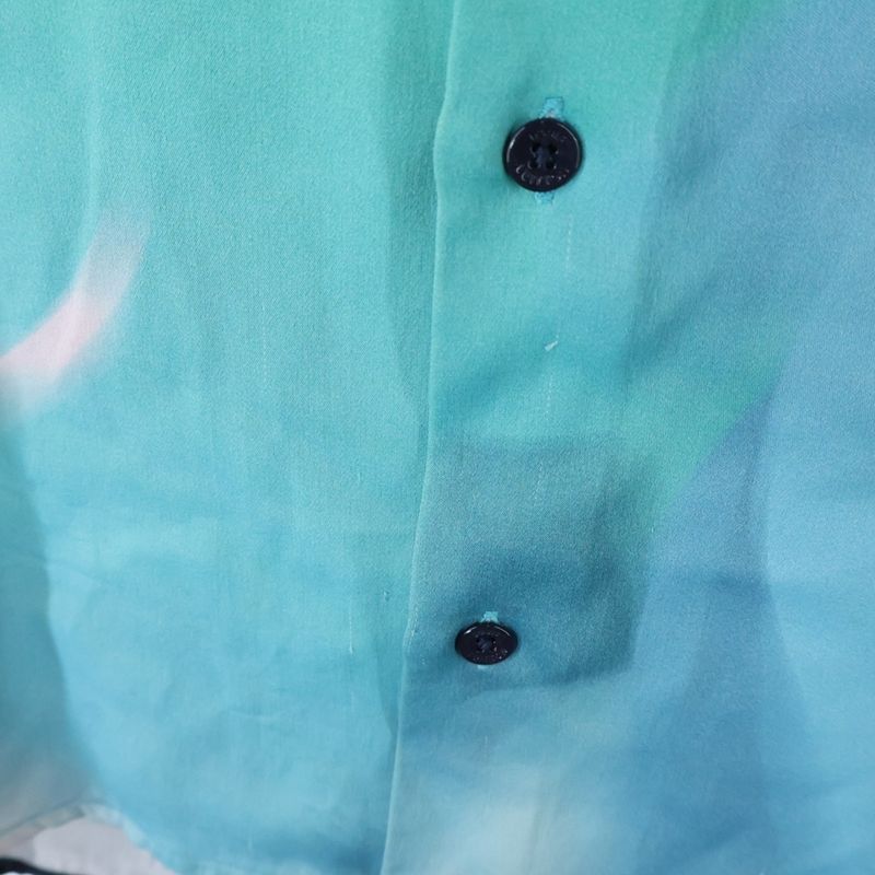 Louis Vuitton 21AW Silk-blend Gradient Rayon Open Collar Long Sleeve Shirt