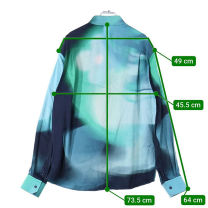 Louis Vuitton 21AW Silk-blend Gradient Rayon Open Collar Long Sleeve Shirt