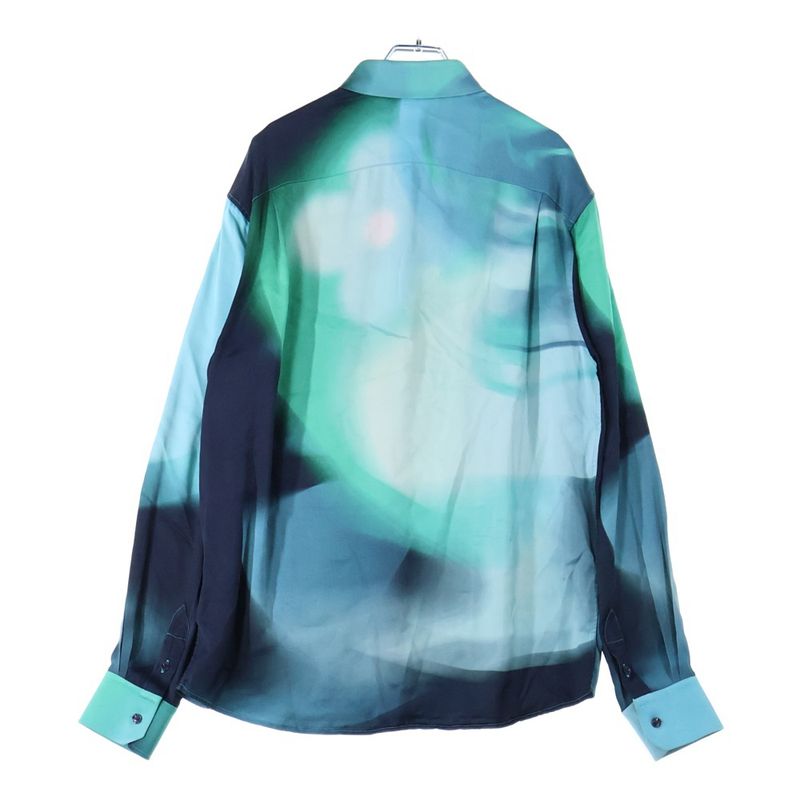 Louis Vuitton 21AW Silk-blend Gradient Rayon Open Collar Long Sleeve Shirt