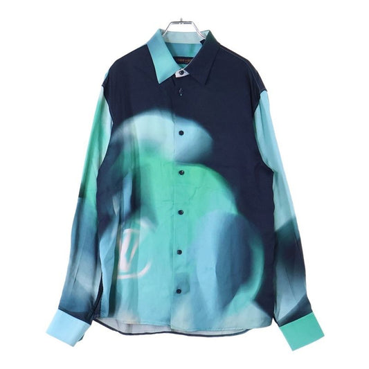 Louis Vuitton 21AW Silk-blend Gradient Rayon Open Collar Long Sleeve Shirt