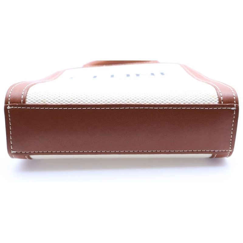 Celine Vertical Mini Cabas Mini Tote Handbag Brown X Ivory Leather X Canvas