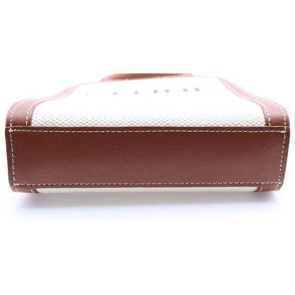 Celine Vertical Mini Cabas Mini Tote Handbag Brown X Ivory Leather X Canvas