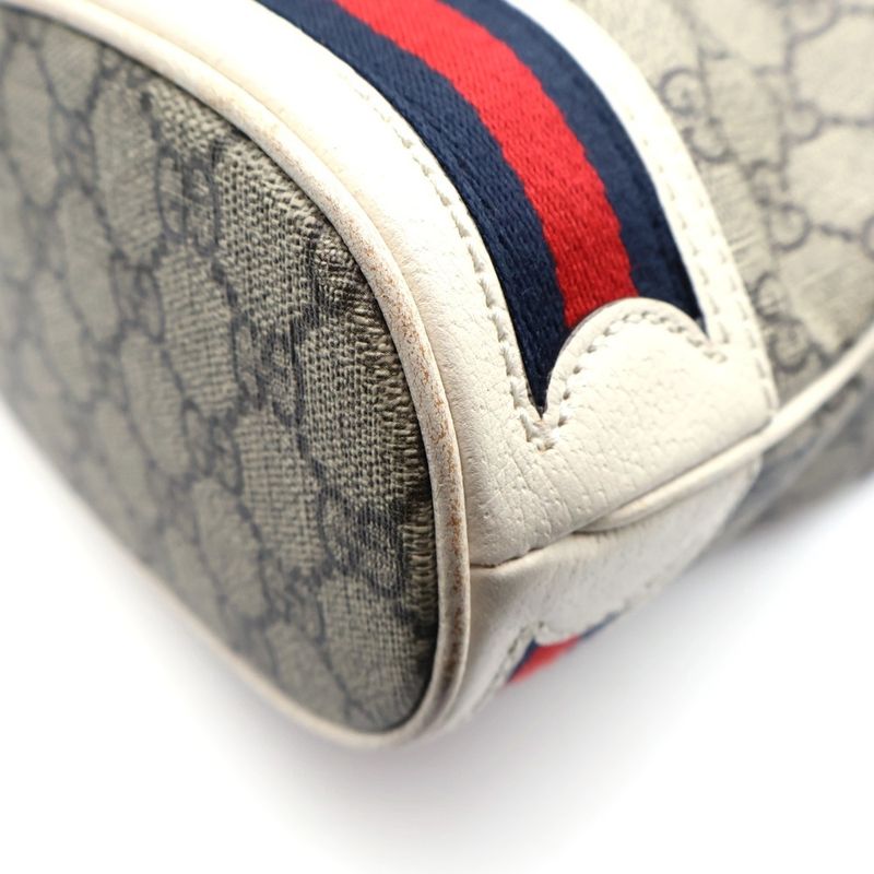 Gucci Ophidia Small Bucket Bag GG Supreme Canvas Handbag Shoulder Bag White And