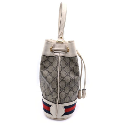 Gucci Ophidia Small Bucket Bag GG Supreme Canvas Handbag Shoulder Bag White And
