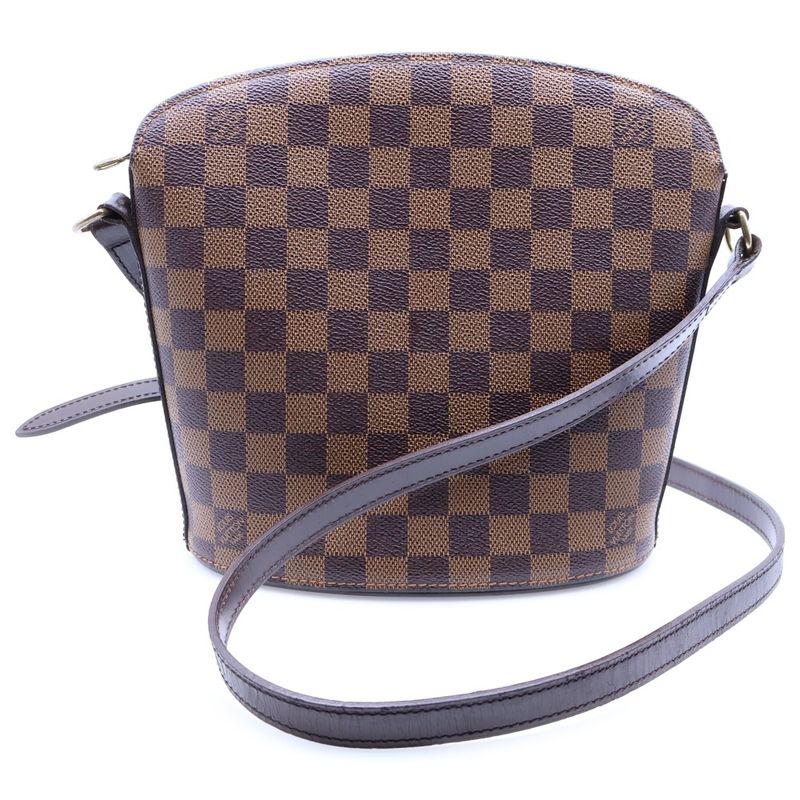 Louis Vuitton Damier Drouot Shoulder Bag Brown Pvcleather N51290 Gold Hardware
