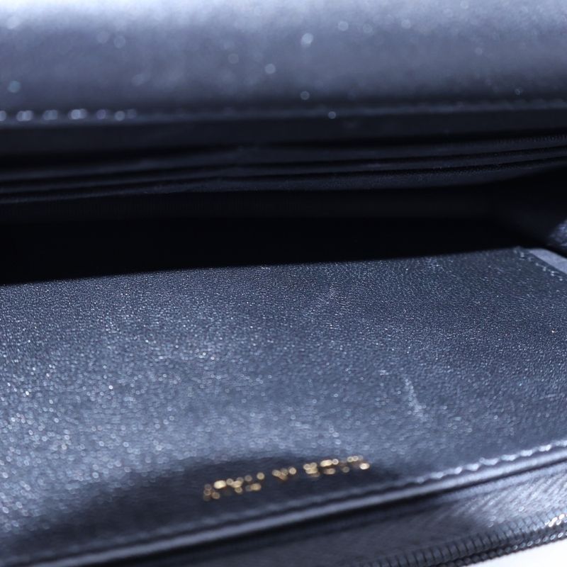 Chanel Matelasse Top Handle Chain Wallet Shoulder Bag Black Lambskin Gold