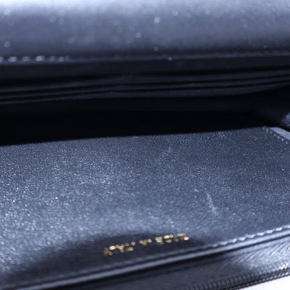 Chanel Matelasse Top Handle Chain Wallet Shoulder Bag Black Lambskin Gold