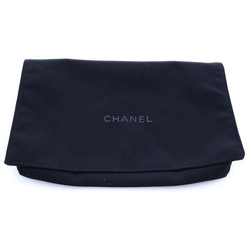 Chanel Matelasse Top Handle Chain Wallet Shoulder Bag Black Lambskin Gold