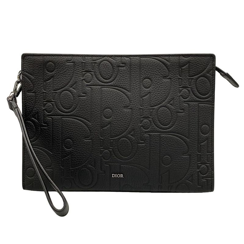 Dior/christian Dior Second Bag A5 Triangle Pouch Black Leather