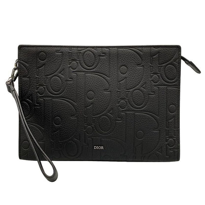 Dior/christian Dior Second Bag A5 Triangle Pouch Black Leather