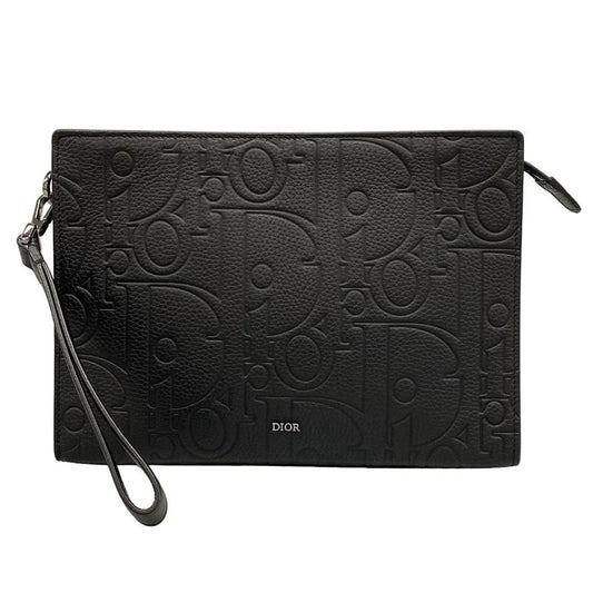 Dior/christian Dior Second Bag A5 Triangle Pouch Black Leather