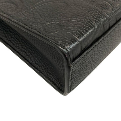 Dior/christian Dior Second Bag A5 Triangle Pouch Black Leather