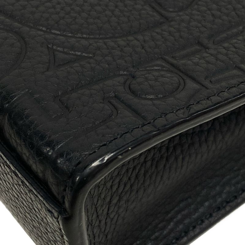 Dior/christian Dior Second Bag A5 Triangle Pouch Black Leather