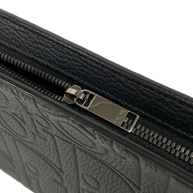 Dior/christian Dior Second Bag A5 Triangle Pouch Black Leather