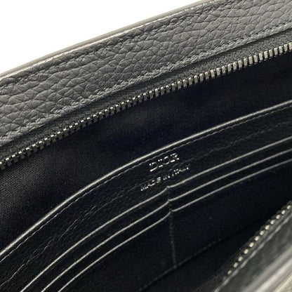 Dior/christian Dior Second Bag A5 Triangle Pouch Black Leather