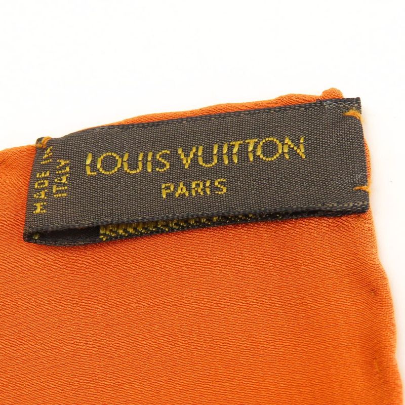 Louis Vuitton Scarf Carre Monaco Silk Orange Accessories Apparel Women Ladies