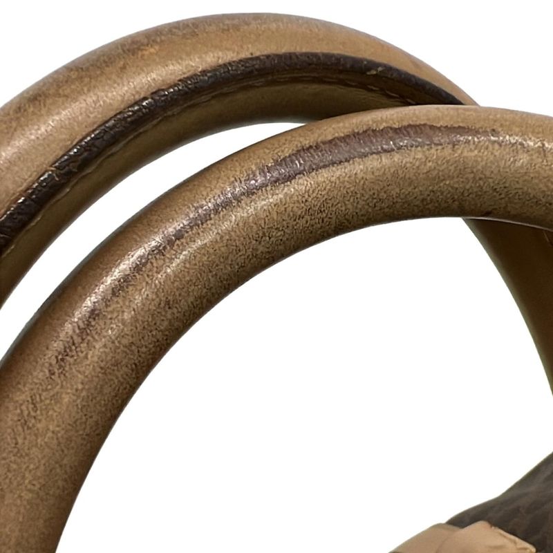 Celine Boston Bag Macadam Pattern Dark Brown And Beige Leather