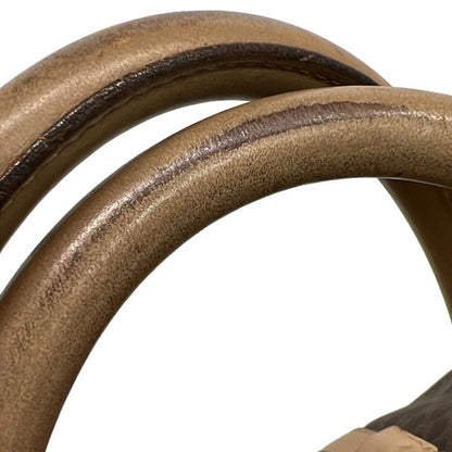 Celine Boston Bag Macadam Pattern Dark Brown And Beige Leather