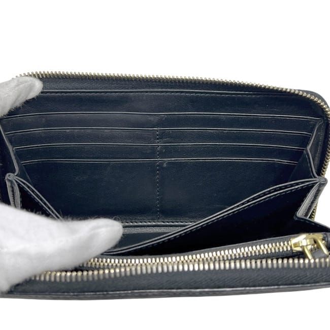 Prada Round Zipper Long Wallet Black NERO Vittero Move